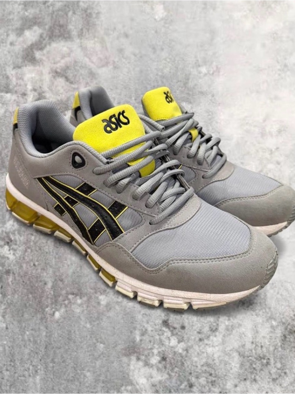 Asics Gel-Saga Grey and Yellow Running Sneakers
